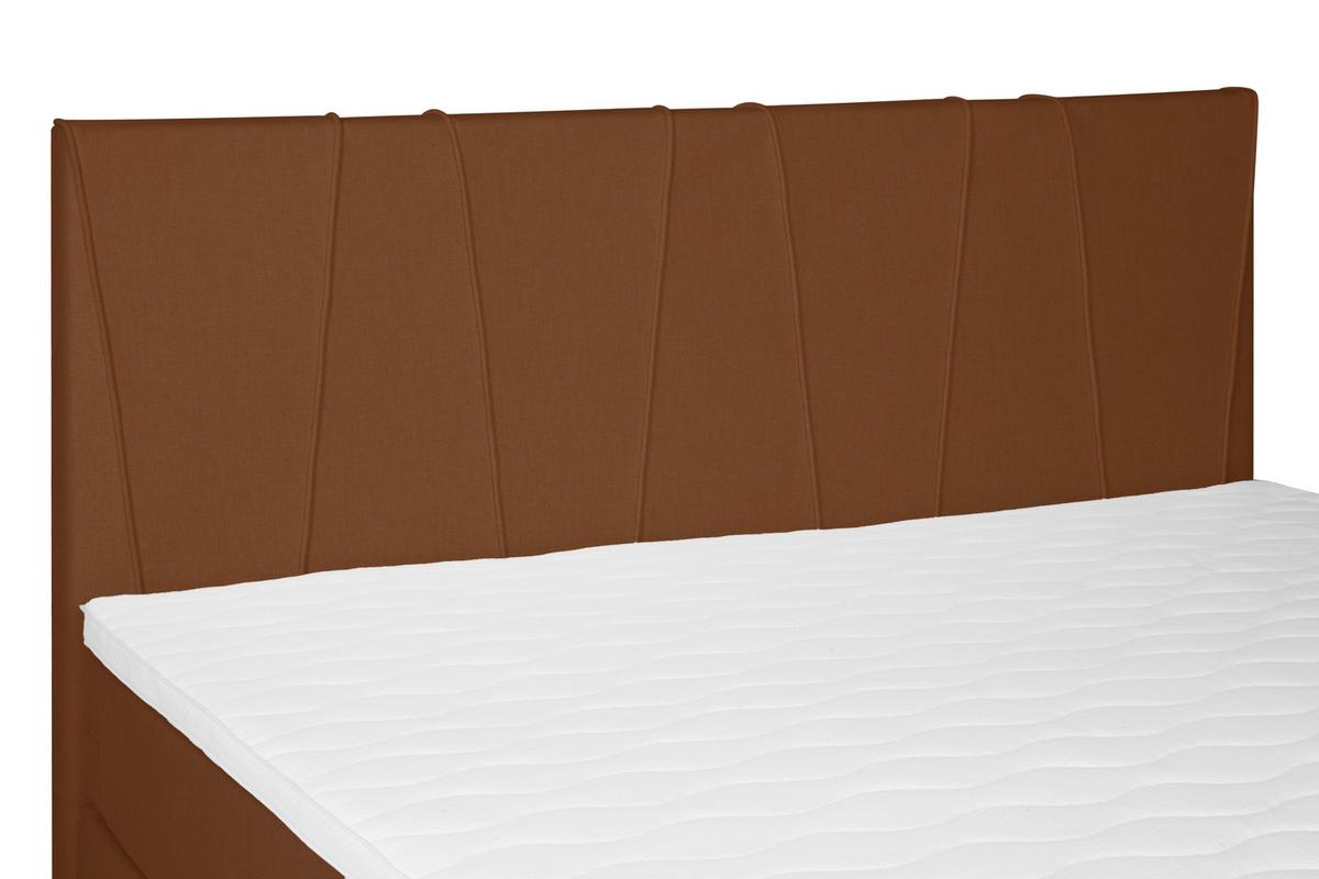 Boxspringbett Wels Terracotta 140x200 cm inkl. Topper - Terracotta/Schwarz, MODERN, Textil (140/200cm) - MID.YOU