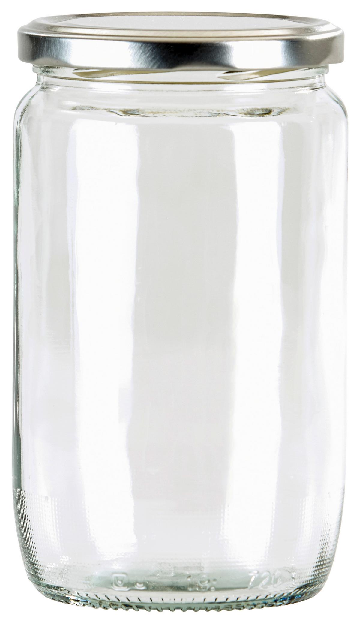 Einmachgläser 4er-Set Zora Je 720 ml, Auslaufsicher - Klar/Weiß, Basics, Glas/Metall (0,72cm)
