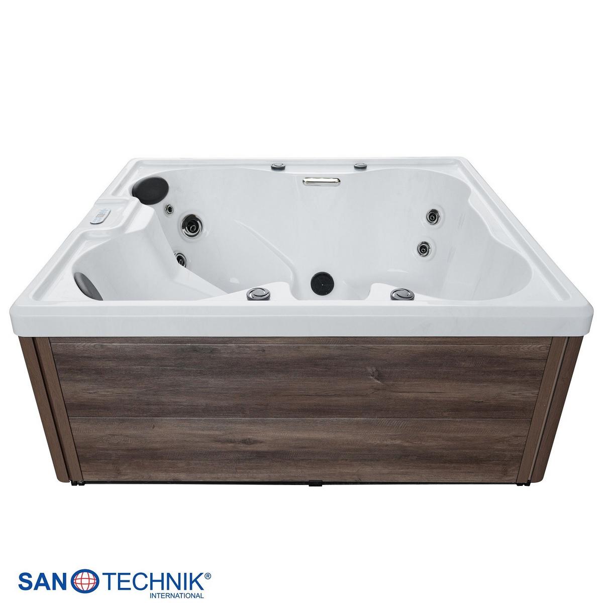 Whirlpool Parma, mit Abdeckung 180x160x76 cm - Grauweiß, KONVENTIONELL, Kunststoff (180/160/76cm) - Sanotechnik