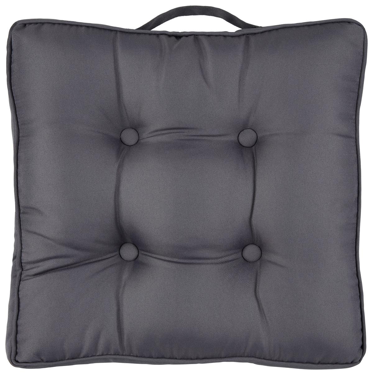 Sitzkissen 43x43x8 cm Anthrazit - Anthrazit, MODERN, Textil (43/43/8cm) - Luca Bessoni