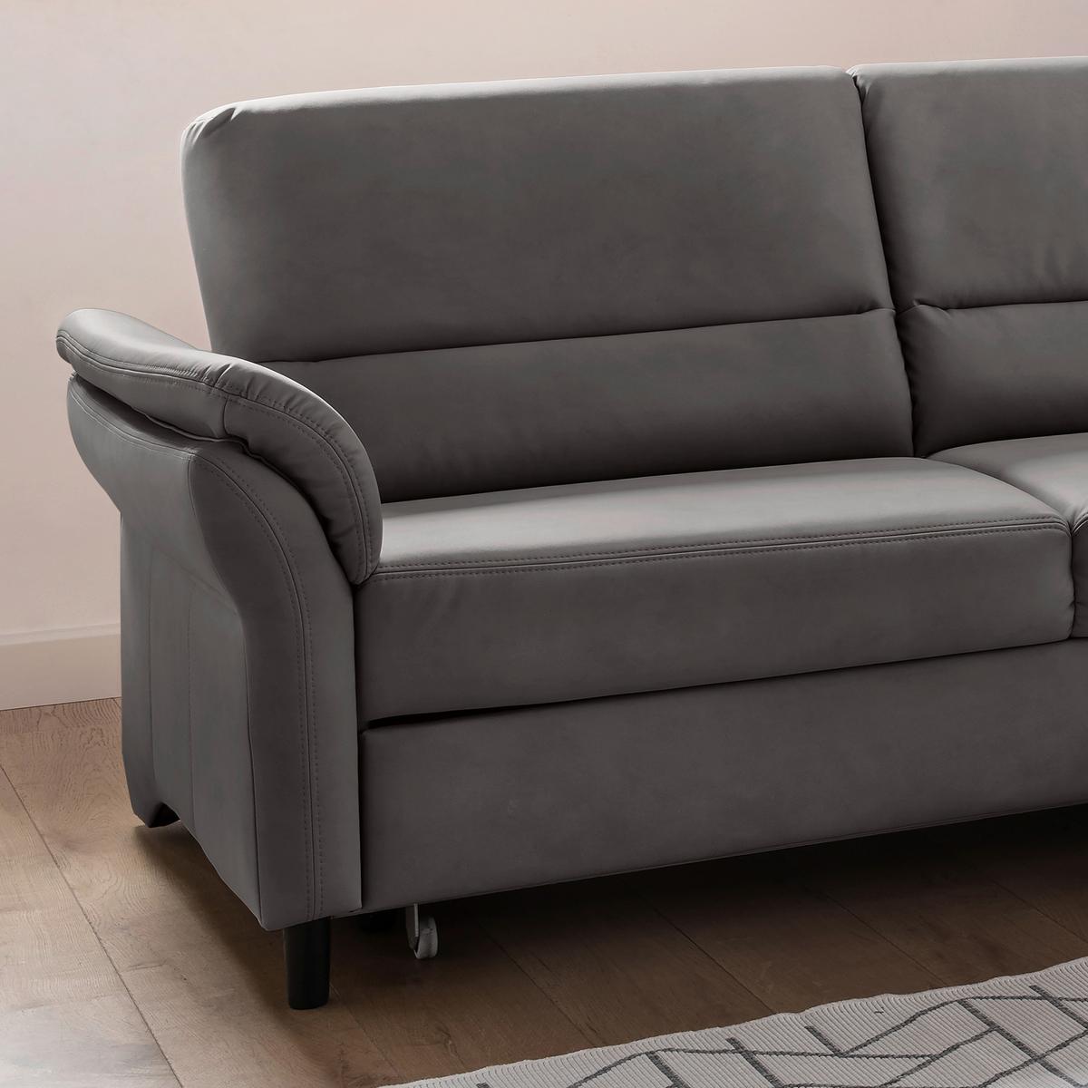Ecksofa Cavoli Anthrazit S: 279x176 cm - Anthrazit/Schwarz, MODERN, Textil (279/176cm) - Livetastic