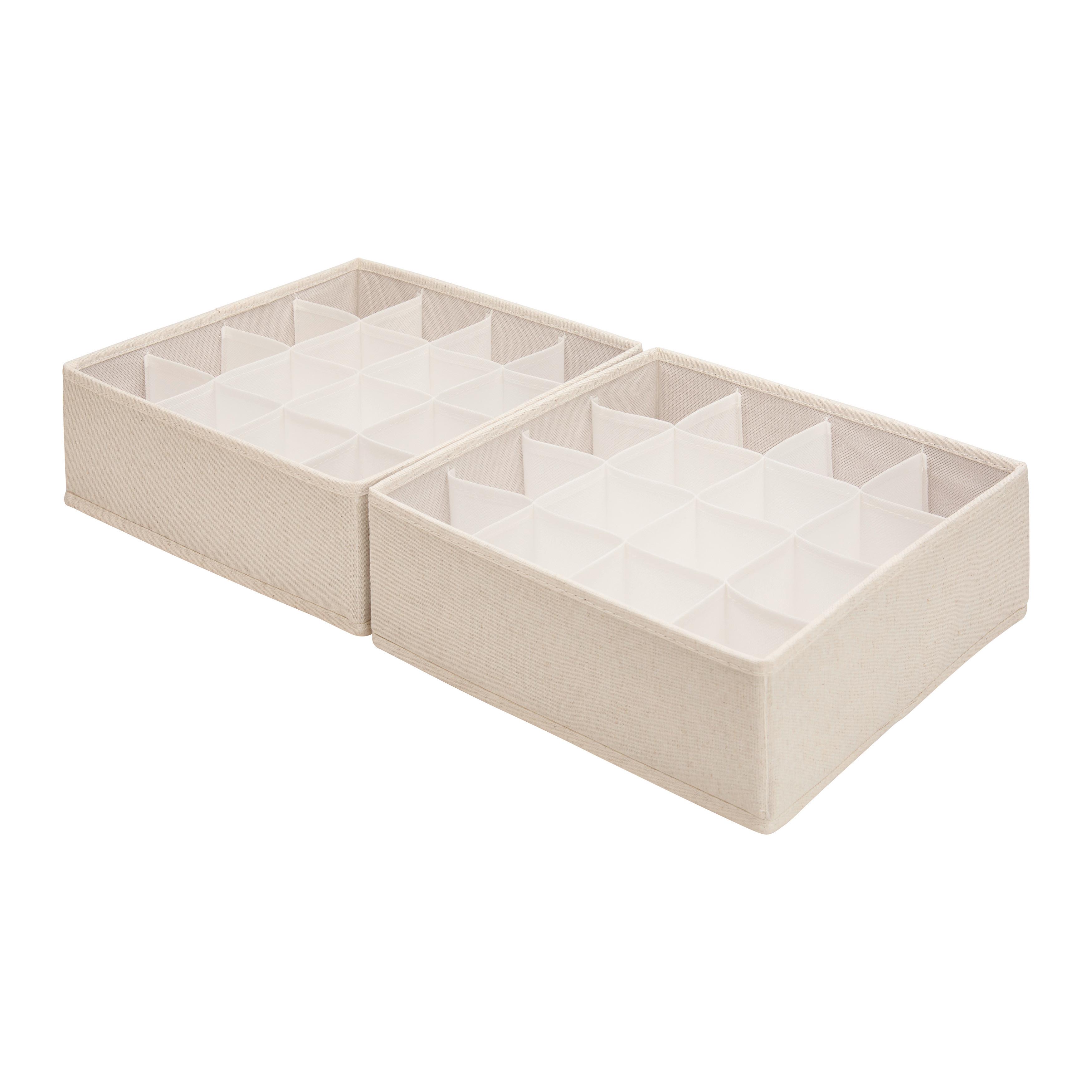 Sada úložných boxov 2 ks - béžová, Modern, textil/papier (28/10.5/28cm) - Mömax