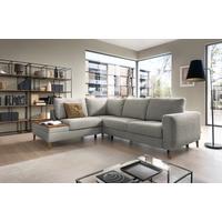 Ecksofa Alika, Grau S: 204x260 cm - Eschefarben/Grau, MODERN, Textil (204/260cm) - Trendmanufaktur