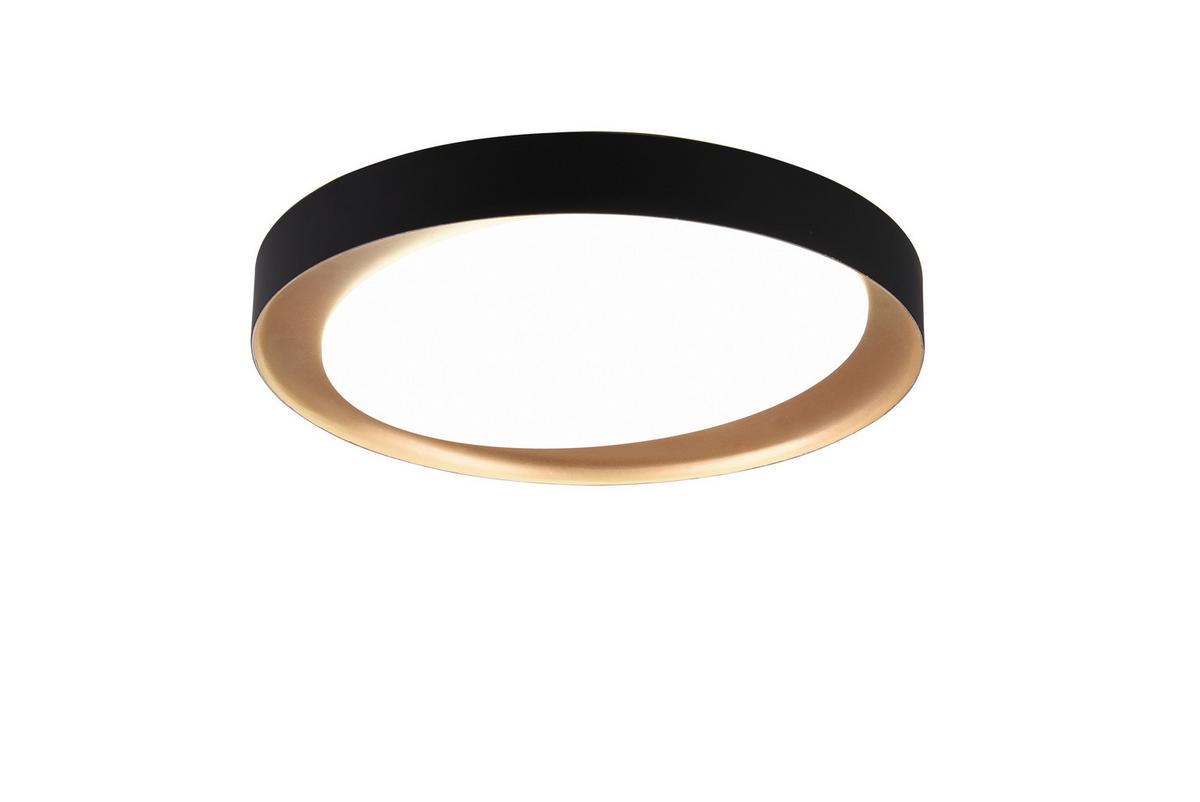 Deckenleuchte Zeta Ø 49 Cm 3-Fach Schaltbar - Goldfarben/Schwarz, Design, Kunststoff (48,5/7cm)