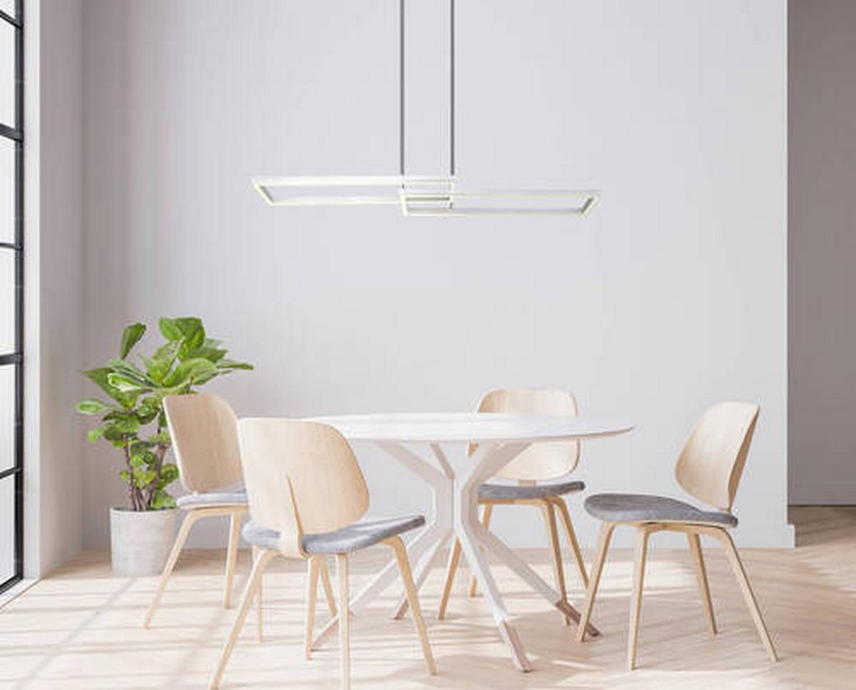 LED-Hängeleuchte 67209-45h - Silberfarben/Opal, Trend, Kunststoff/Metall (119,5/25,5/120cm) - Globo