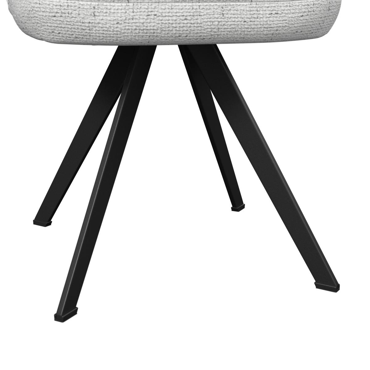 Stuhl weiß/Metallbeine Ulmo 47/91/61 cm - Schwarz/Weiß, MODERN, Textil/Metall (47/91/61cm)