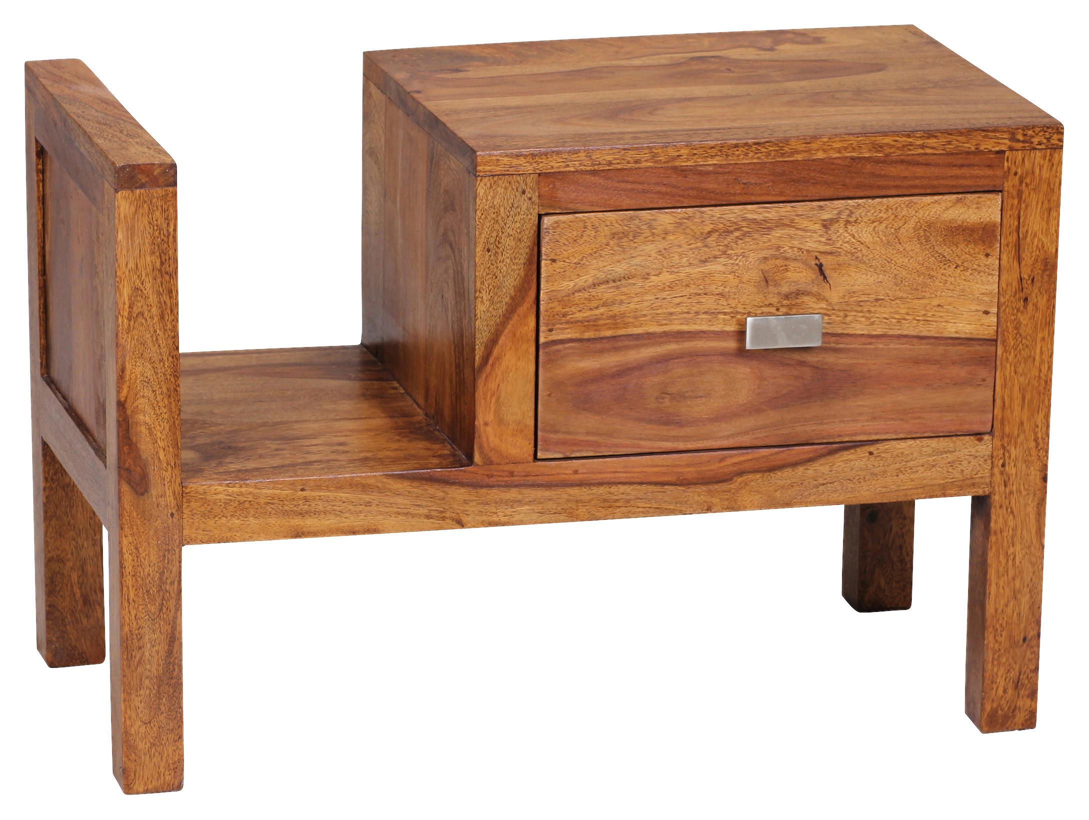 Nachtkästchen Sheesham Massiv H: 40 Cm Mumbai - Sheeshamfarben, KONVENTIONELL, Holz (60/40/30cm) - MID.YOU