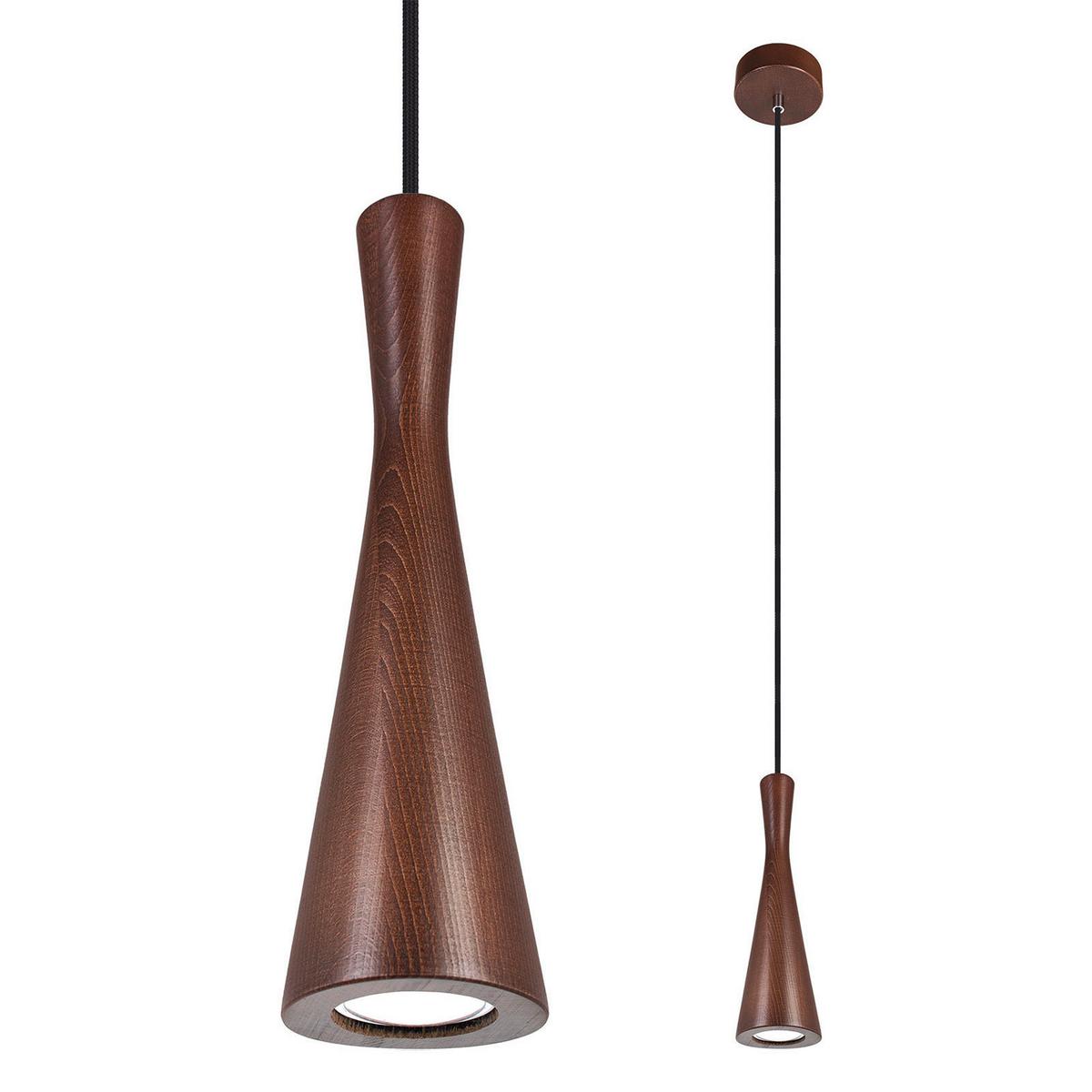 Hängeleuchte 8510131 Vegas - Nussbaumfarben/Schwarz, Design, Holz (10/90-140cm)