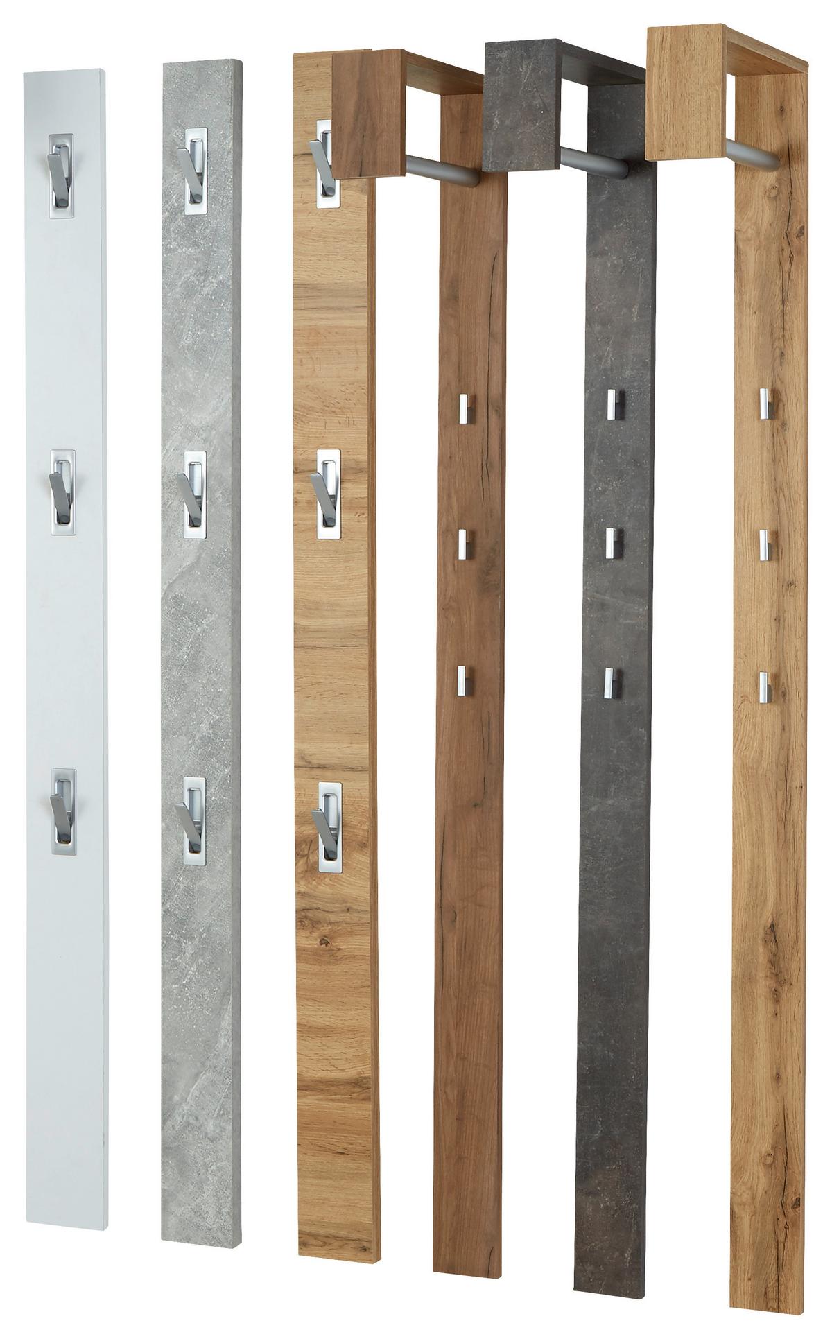 Garderobenpaneel Eiche Dekor Mit 3 Haken B: 12 cm - Hellbraun/Erlefarben, MODERN, Holzwerkstoff (12/175/2,8cm)