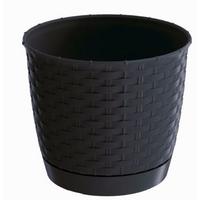 Virágcserép Ratolla 22cm - barna, műanyag (22cm)
