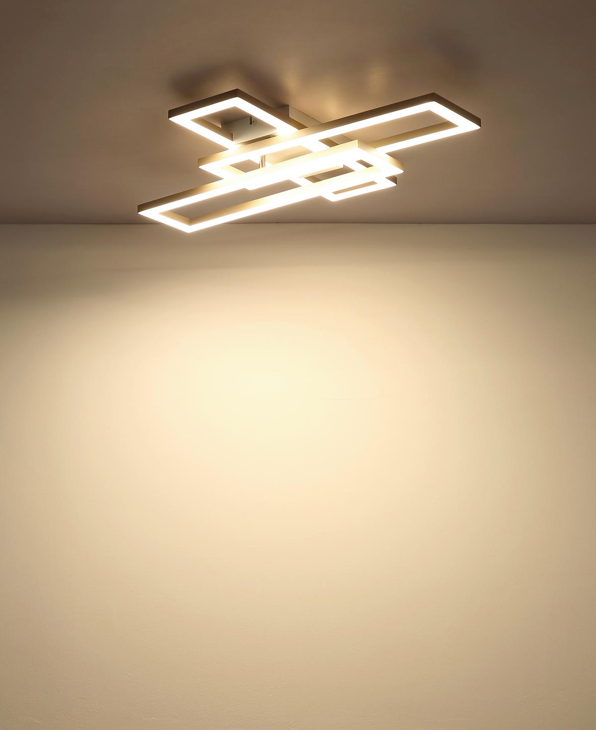 LED-Deckenleuchte Memory-Funktion - Sandfarben/Weiß, Design, Kunststoff (55/40/7,5cm) - Globo