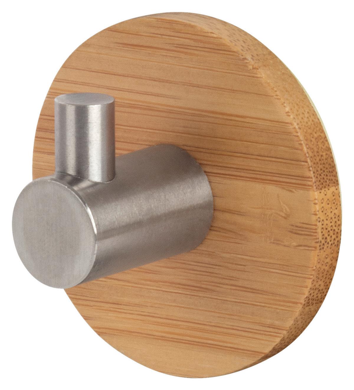 Klebehaken Bamboo Selbstklebend Holz/Metall - Holz/Metall (5,5/8/3,8cm)