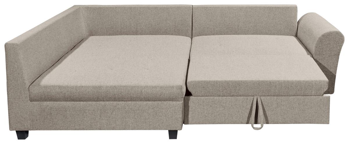 Ecksofa Liz Sandfarben S: 175x252 cm - Sandfarben/Schwarz, MODERN, Textil (175/252cm) - Livetastic