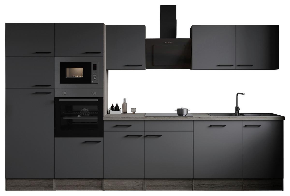 Küchenblock Oliver Grau, Eiche Dekor B: 340 Cm - Eichefarben/Eiche Artisan, Design, Holzwerkstoff (340cm) - Respekta