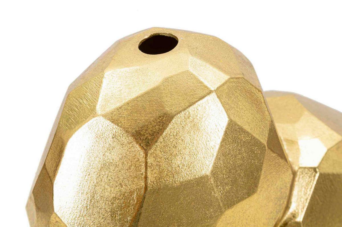 Vase Heart Gold Goldfarben B: 19 cm - Goldfarben, Basics, Kunststoff (19/18/9cm)