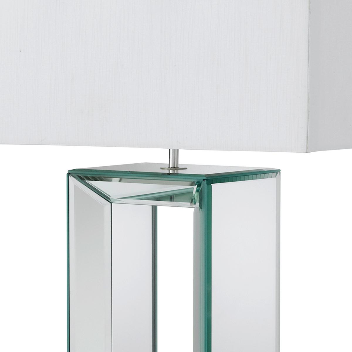 Tischleuchte Eu1610 Mirror - Weiß, Design, Glas/Kunststoff (38/25/58cm)