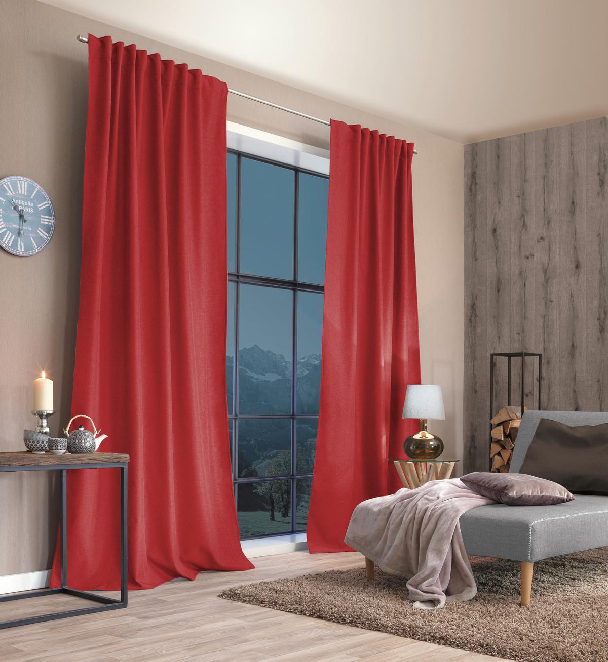 Wärmeschutzvorhang Eskimo Bordeaux B: 135 cm - Bordeaux, Basics, Textil (135/175cm) - Schmidt W. Gmbh