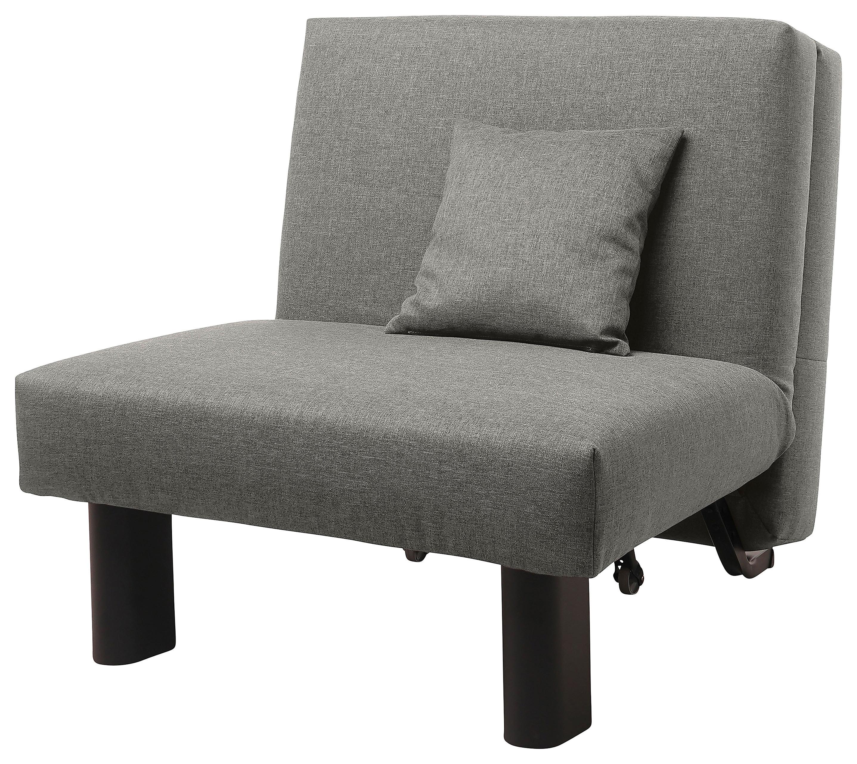 Schlafsessel Columbus Hellgrau inkl. Zierkissen - Hellgrau/Schwarz, Design, Textil (85/85/100cm) - Max Winzer