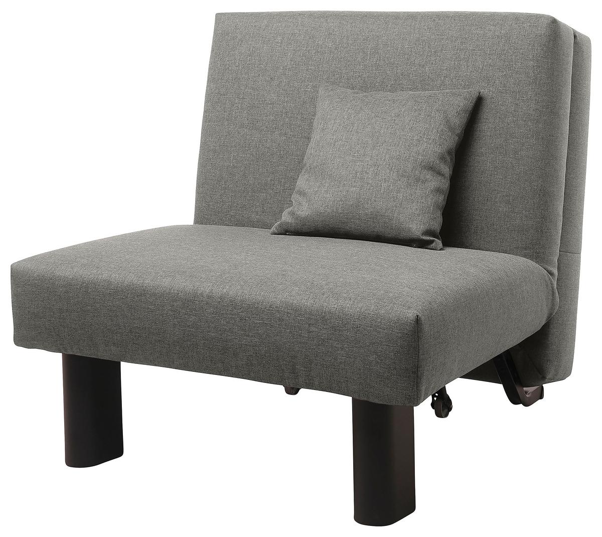 Schlafsessel Columbus Hellgrau Inkl. Zierkissen - Hellgrau/Schwarz, Design, Textil (85/85/100cm) - Max Winzer