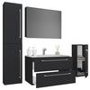 Badezimmer Badinos 5-Teilig Schwarz B: 80 cm - Schwarz/Weiß, MODERN, Keramik/Holzwerkstoff (147cm) - MID.YOU