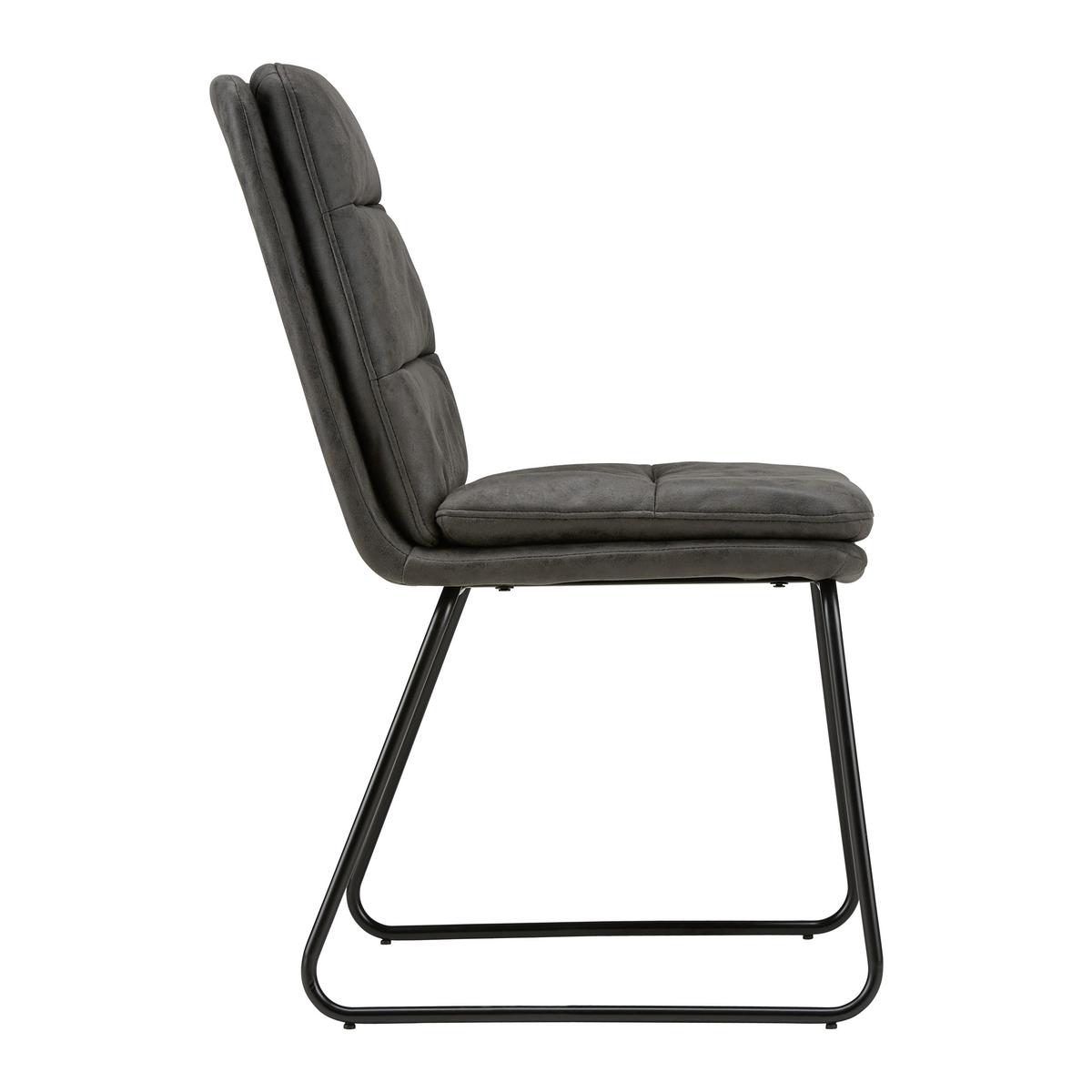 Jídelní židle KONA tmavě šedá - černá/tmavě šedá, Moderní, kov/textil (48/90/65cm) - Bessagi Home
