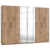 Drehtürenschrank Mit Spiegel B: 300 Cm Level, Eiche Dekor - Eichefarben, MODERN, Holzwerkstoff (300/216/58cm) - MID.YOU