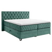 Boxspringbett Carmen A Türkis 160x200 Cm - Türkis, KONVENTIONELL, Holz/Holzwerkstoff (160/200cm) - James Wood