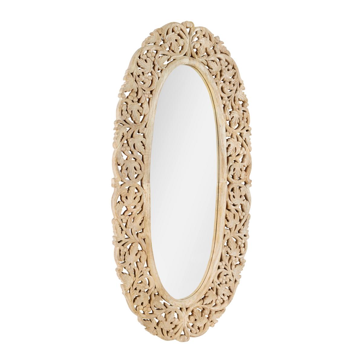 Nástěnné zrcadlo 75x150cm - přírodní barvy, Romantický / Rustikální, dřevo/kompozitní dřevo (75/150/3,5cm) - Premium Living