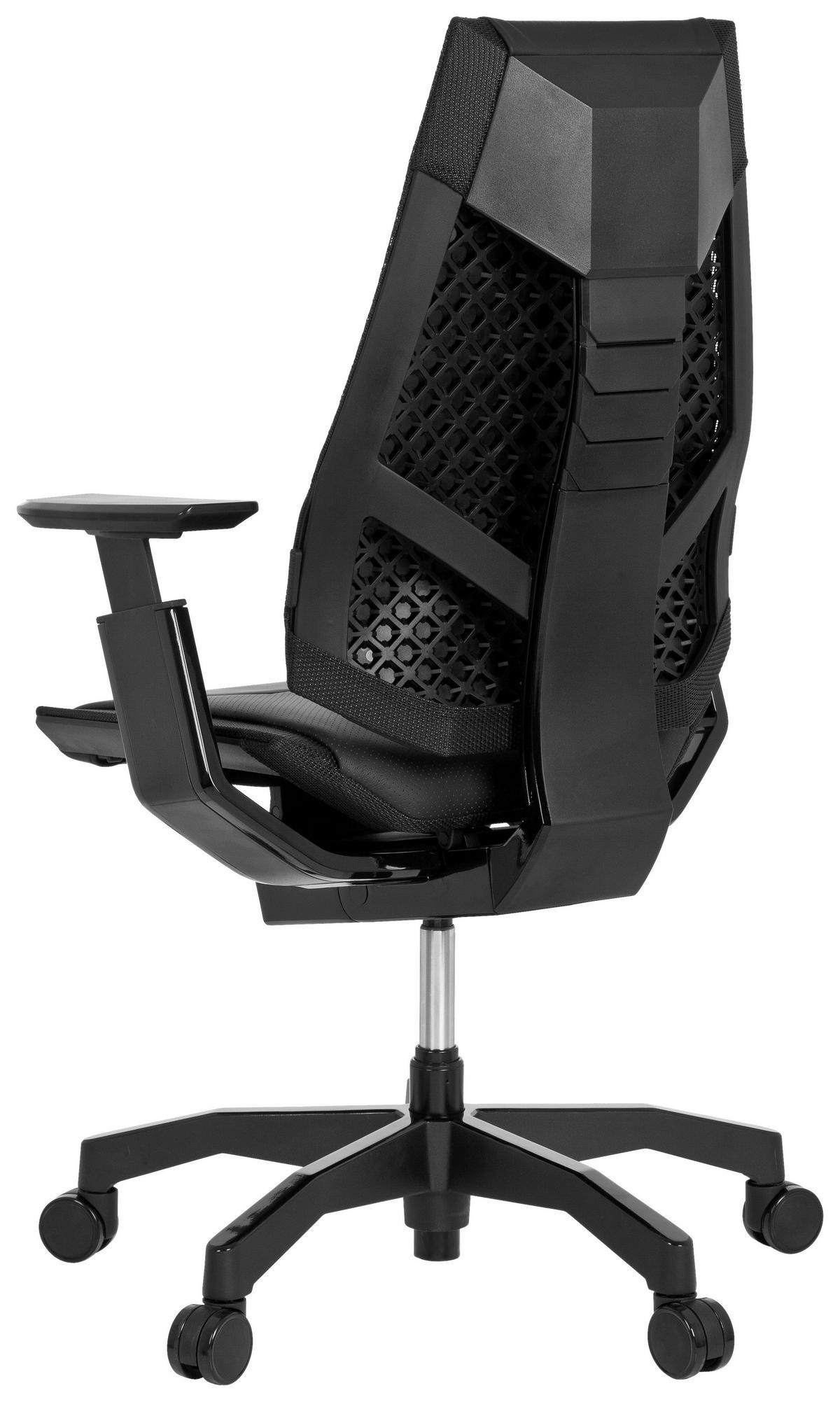 Drehstuhl Genidia Black höhenverstellbar Schwarz - Schwarz, MODERN, Leder/Kunststoff (57/119/46cm) - MID.YOU