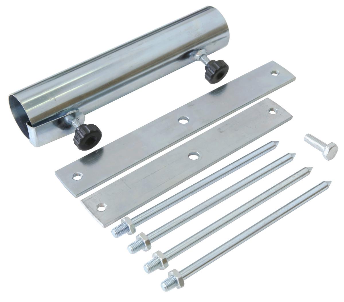 Bodenhülse Rasen-Vierzack - Silberfarben, Basics, Metall - Schneider