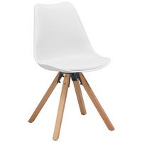 Schalenstuhl Vilnius Weiß - Weiß/Naturfarben, LIFESTYLE, Holz/Kunststoff (48,5/84/55cm) - MID.YOU