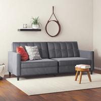 Schlafsofa Hannover Anthrazit, mit Schlaffunktion - Anthrazit/Schwarz, Basics, Textil (203/82/83cm) - Livetastic