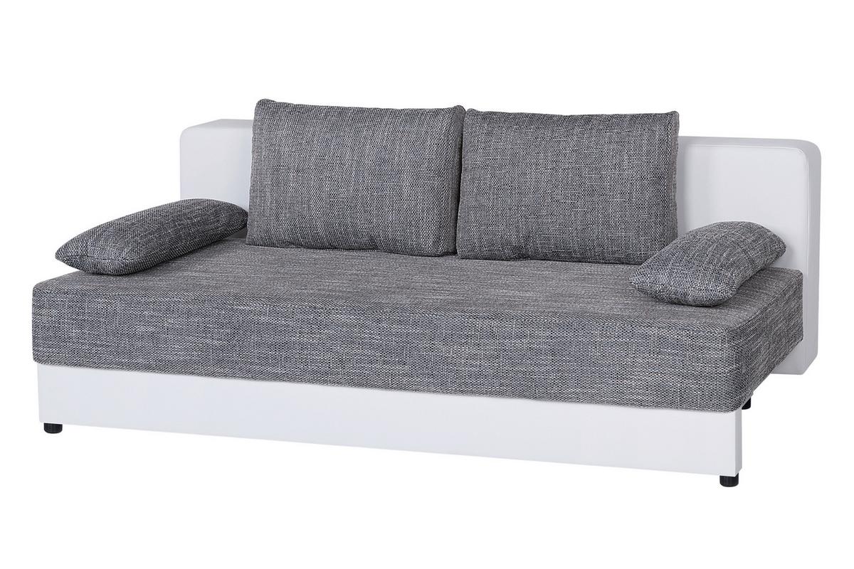 2-sitzer-sofa Lucy Mit Schlaffunktion Grau/weiß - Schwarz/Weiß, Design, Holzwerkstoff/Textil (200/90/103cm) - P & B