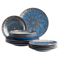 Tafelservice Aus Steinzeug 4 Personen Geschirr Set - Blau, Basics, Keramik - Mäser