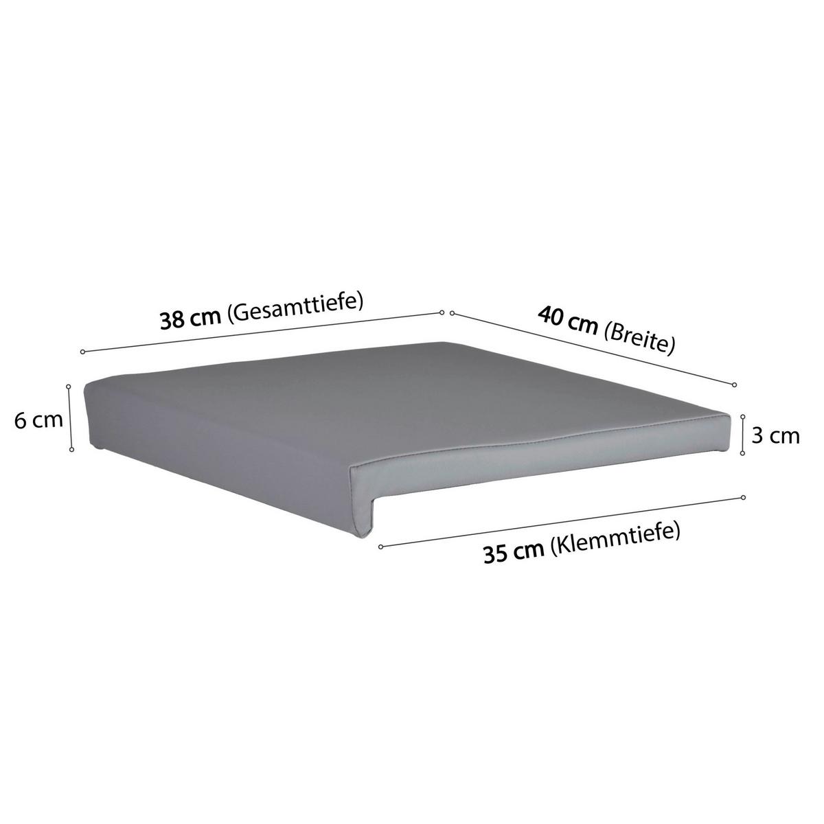Bankkissen Grau L: 40 Cm - Basics (40/35/38/5/8cm)