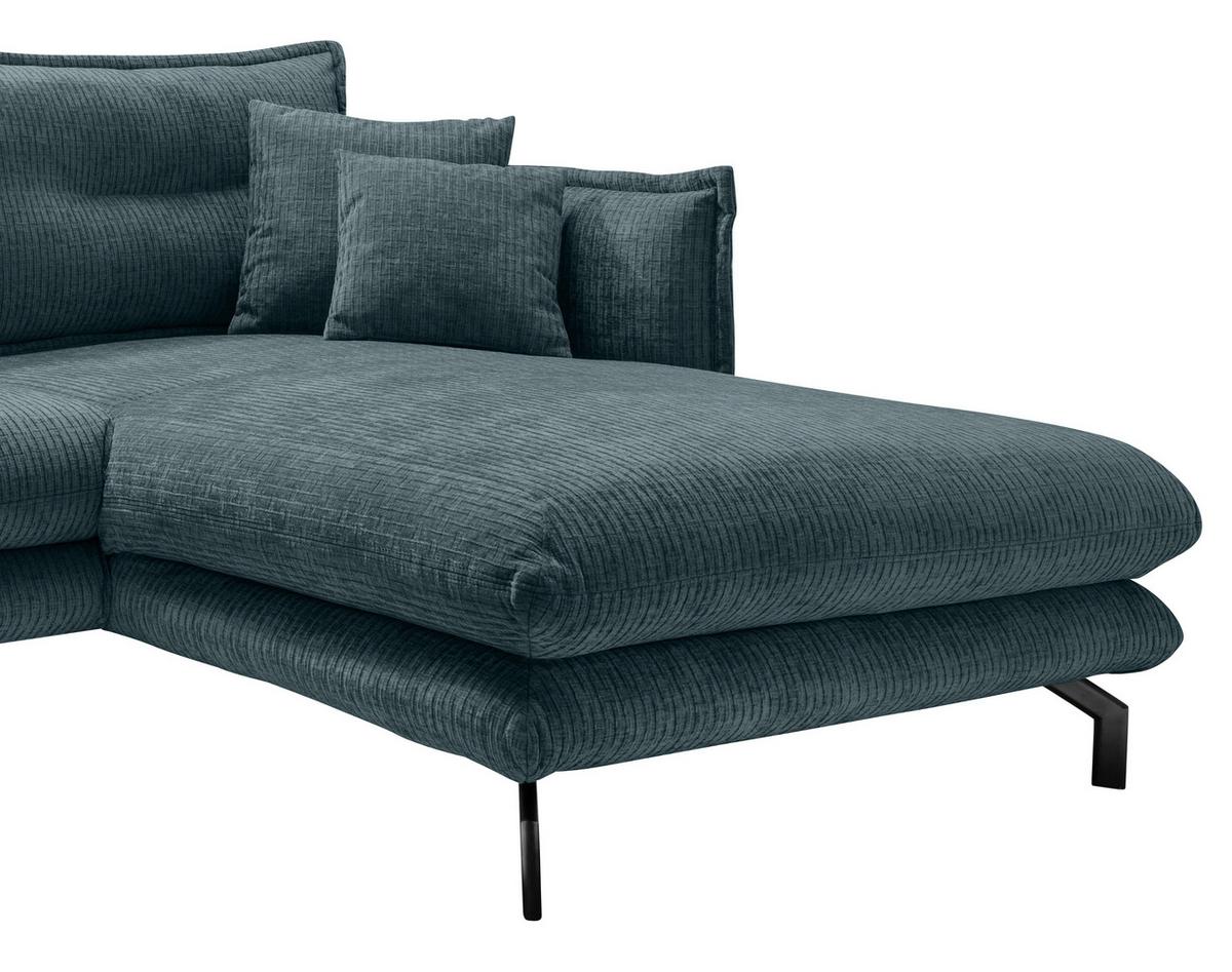 Ecksofa Lava - Blau/Schwarz, Design, Textil (255/180cm) - Livetastic