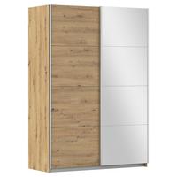 Schwebetürenschrank Subito - Silberfarben/Eiche Artisan, MODERN, Holzwerkstoff (136/197/61cm) - Rauch Möbel
