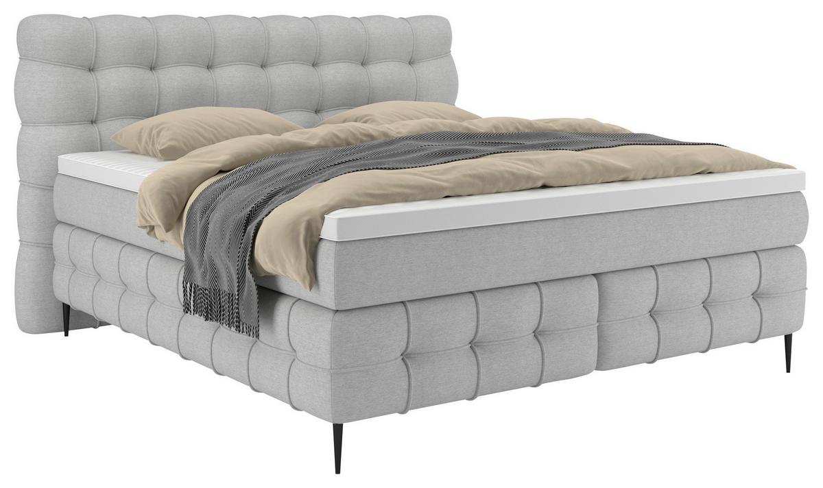 Boxspring- Ágy Scarlett 180/200cm - bézs, Konventionell, faalapú anyag/textil (180/200cm)