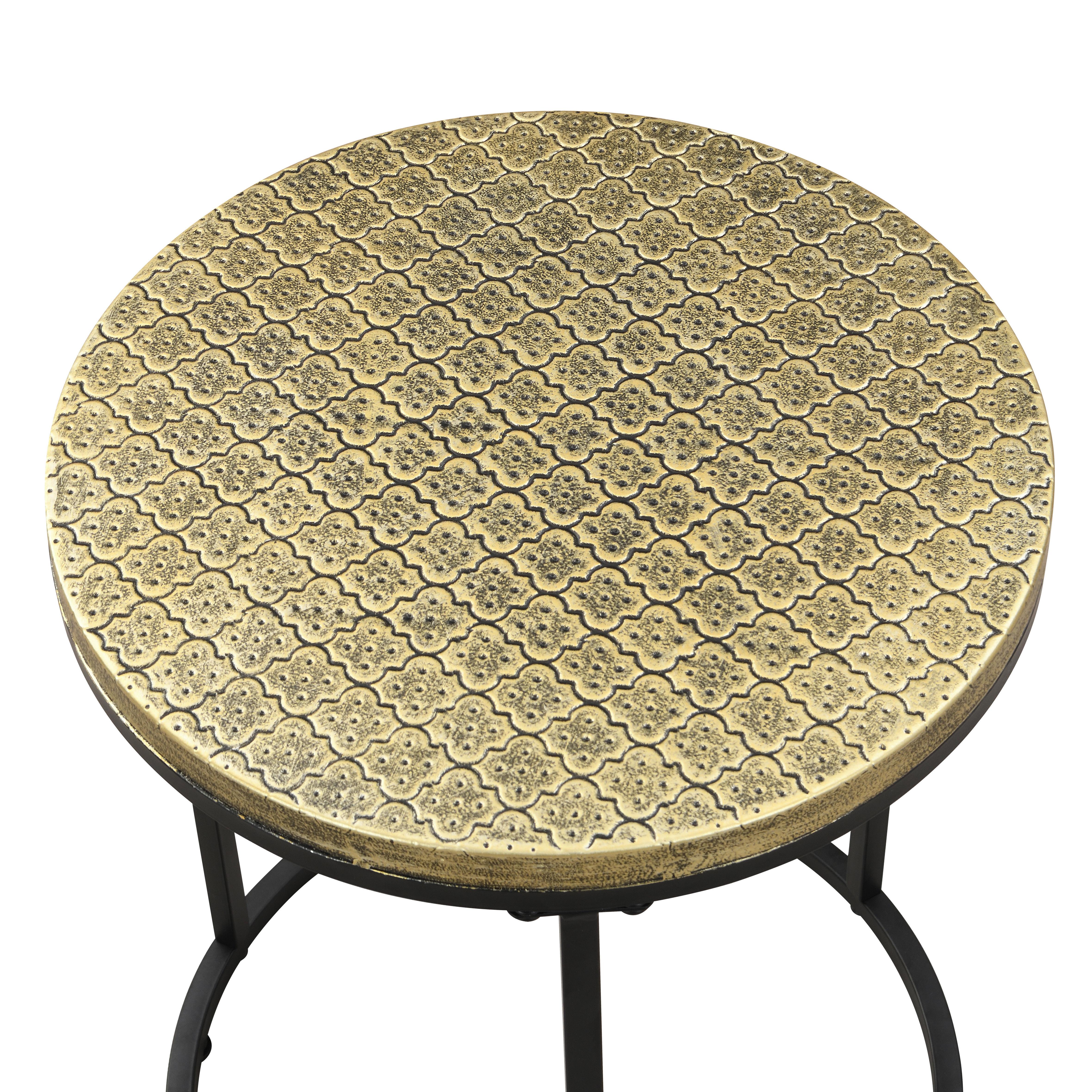 Beistelltisch Milan - Messingfarben/Schwarz, MODERN, Metall (36/44/36cm)