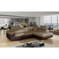 Ecksofa Anton Braun/dunkelbraun S:272x203cm - Chromfarben/Dunkelbraun, Design, Textil (272/203cm) - MID.YOU