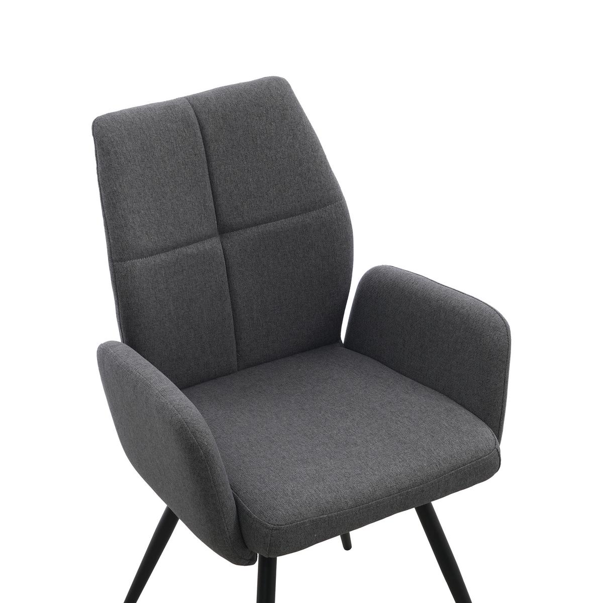 Armlehnstuhl Udo Grau/Schwarz B: 58 cm - Schwarz/Grau, MODERN, Textil/Metall (58/91/59cm) - Livetastic