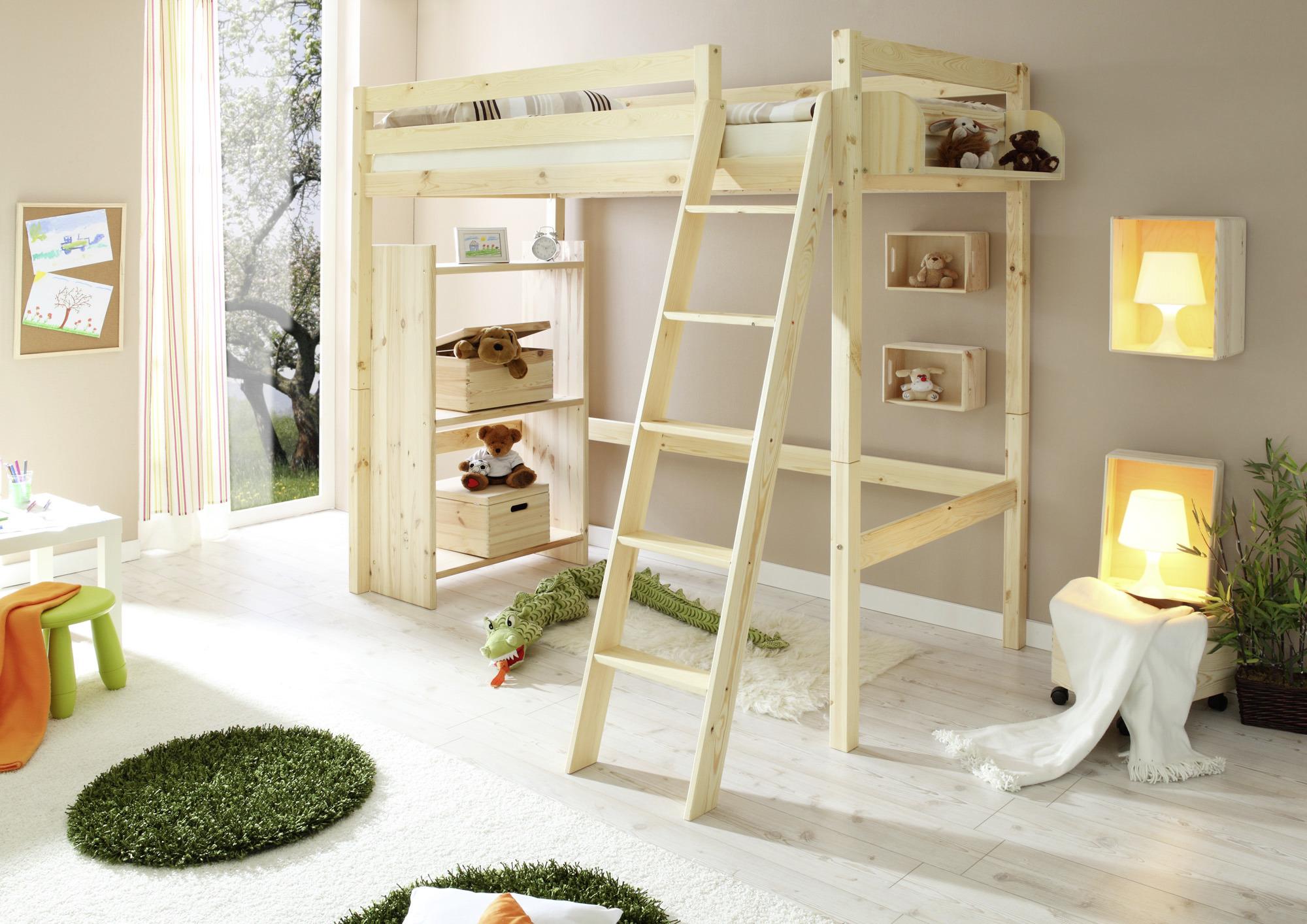 Hochbett Matthias B: 90 Cm Kiefer Massiv Natur - Kieferfarben, Basics, Holz (90/200cm) - MID.YOU