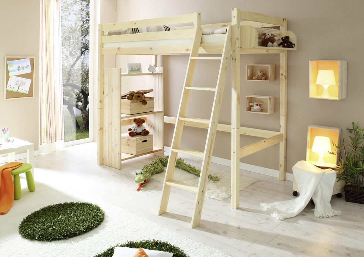 Hochbett Matthias B: 90 Cm Kiefer Massiv Natur - Kieferfarben, Basics, Holz (90/200cm) - MID.YOU