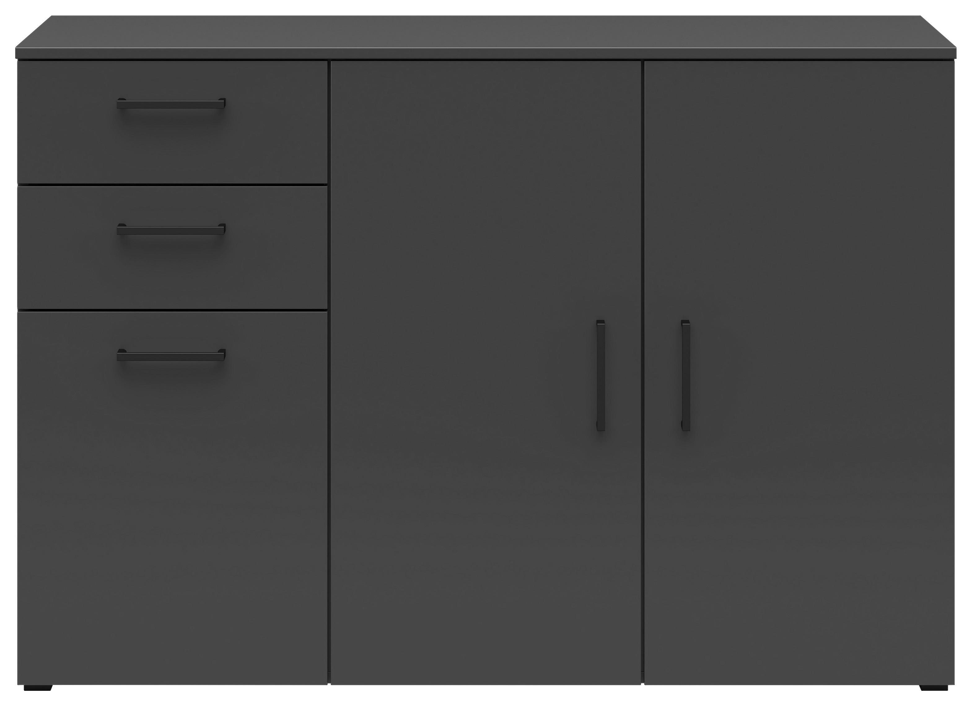 Kommode Multi,cab.3d/2drawers,s588-Kom - Anthrazit/Graphitfarben, MODERN, Holzwerkstoff (120/83/40cm)