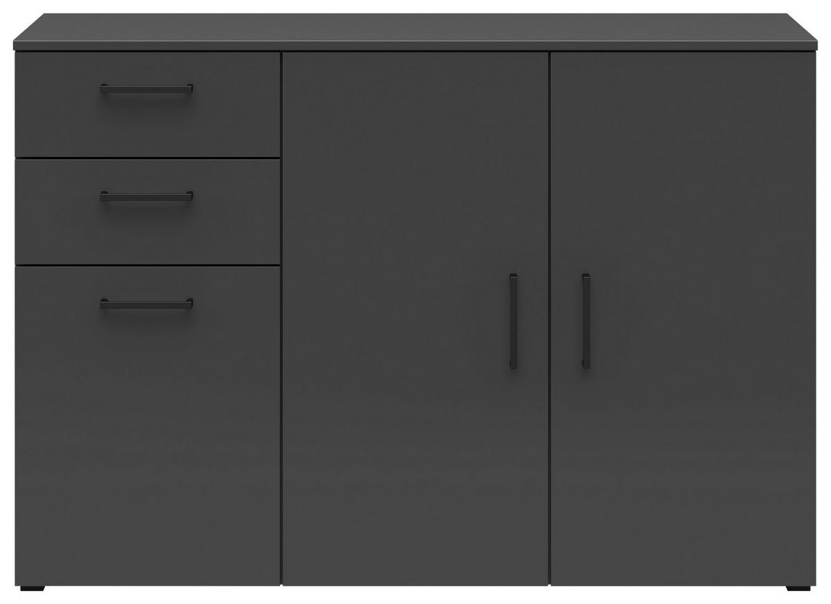 Komoda MULTISTAURAUM š: 120 cm - černá/barvy grafitu, Moderní, kompozitní dřevo/plast (120/83/40cm)