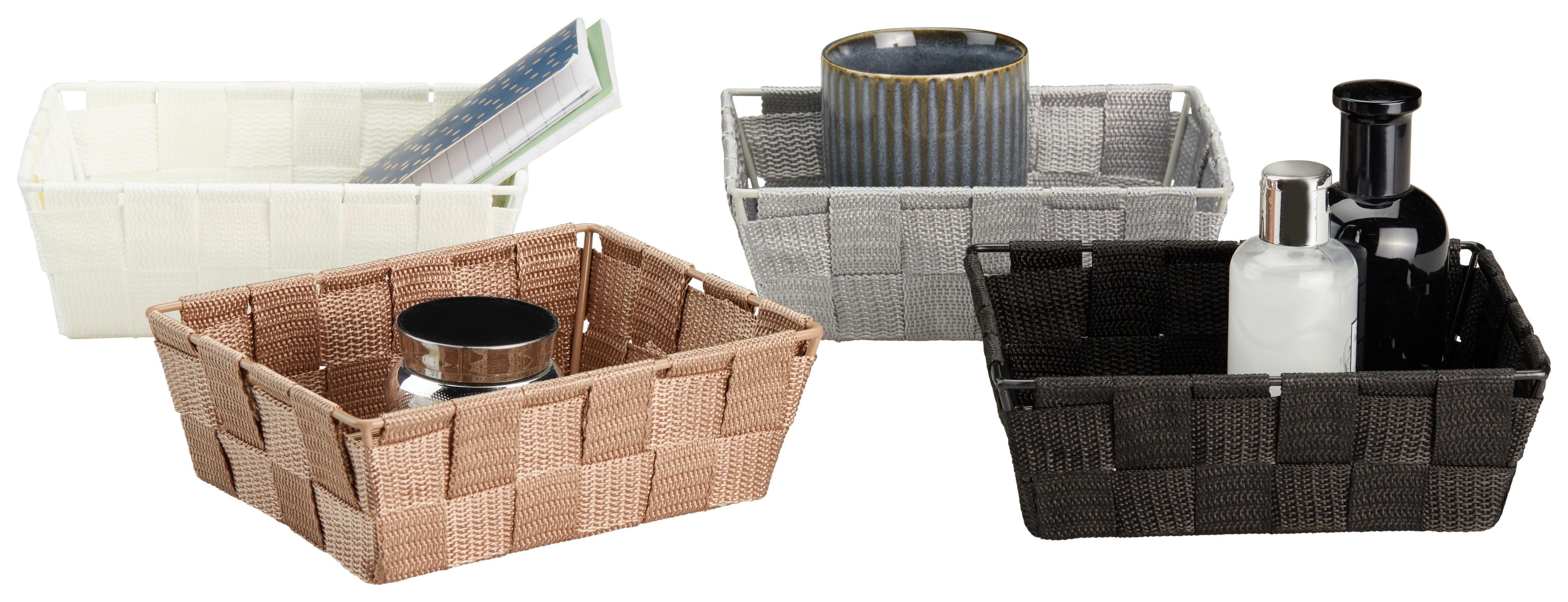 Aufbewahrungskorb Batista 18x14 cm Versch. Farben - Schwarz/Braun, Kunststoff/Metall (18/14/6cm) - Ondega