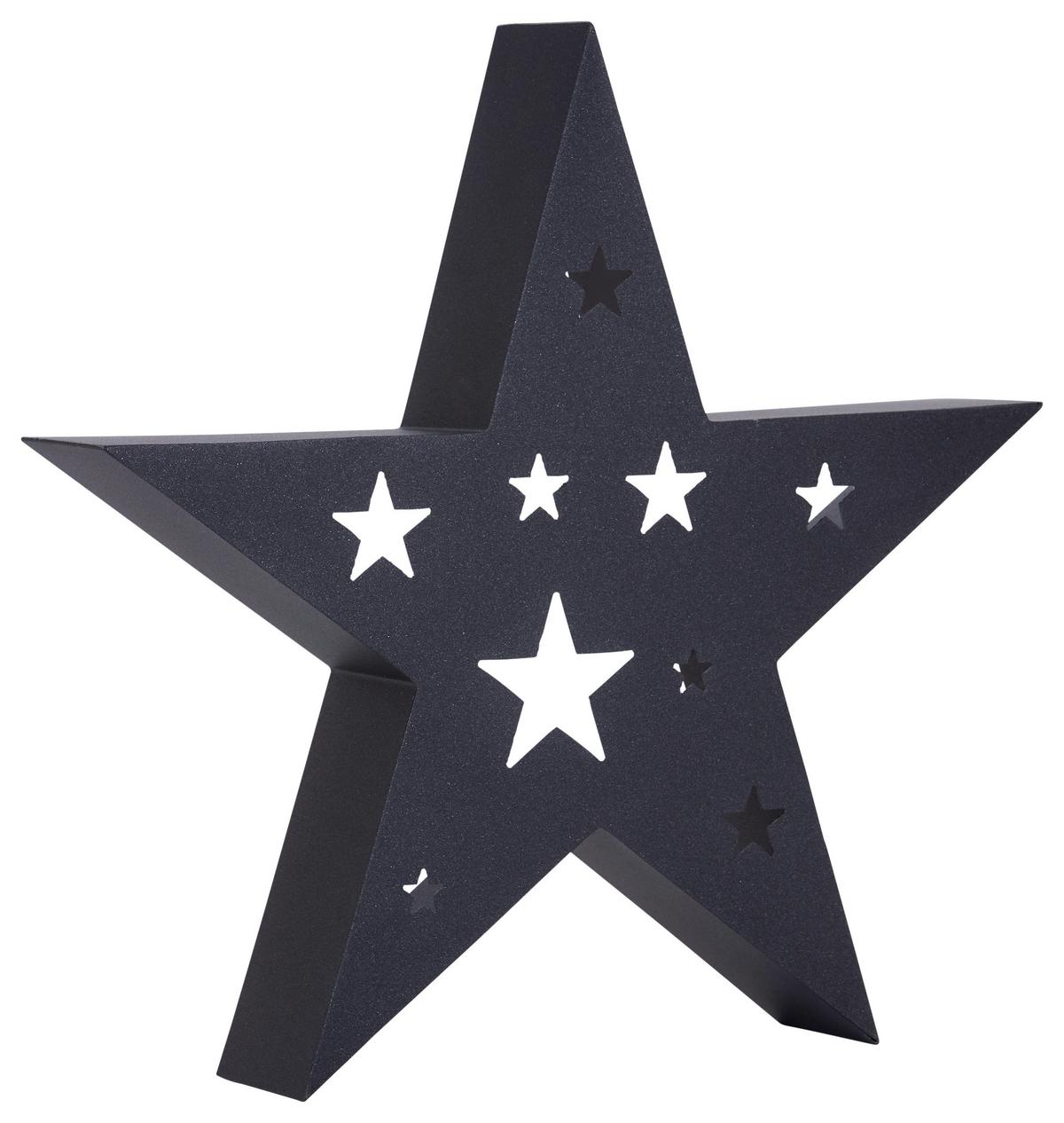 Weihnachtsdeko Stern Metall Stehend H: 47 cm - Grau, Basics, Metall (50/8/47cm)