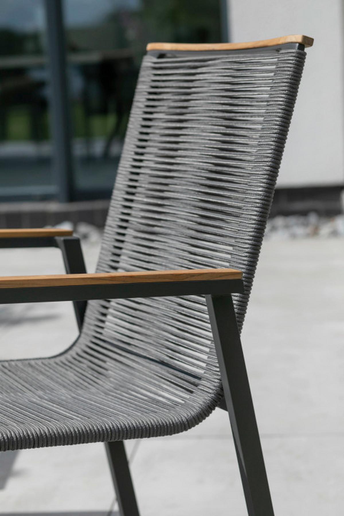 Gartensessel Stapelbar Montana Holz Und Kunststoff - Grau, Basics, Holz/Kunststoff (55/87/66cm) - Gardenson