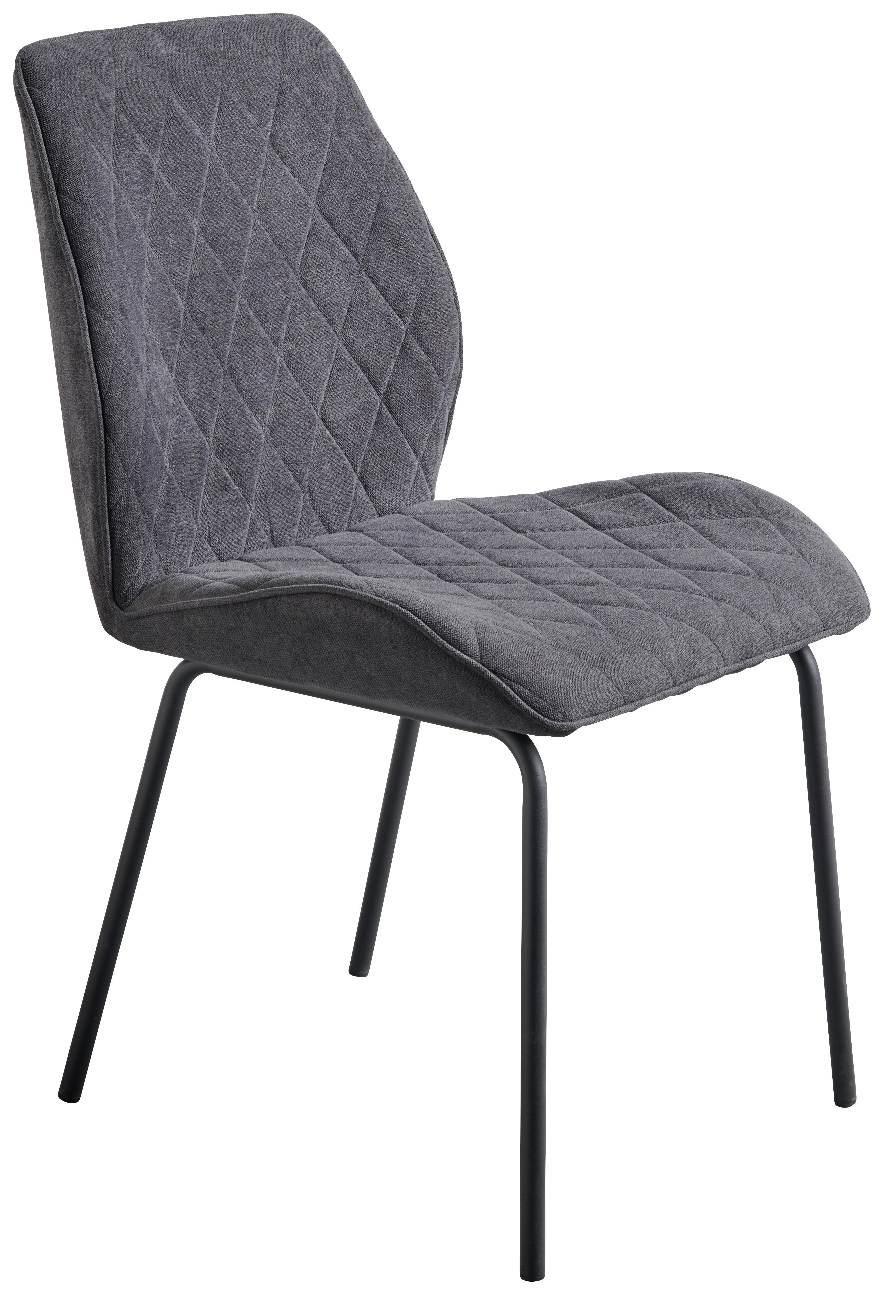 Čtyřnohá Židle Hilde - černá/tmavě šedá, Konvenční, kov/dřevo (51/87/61cm)