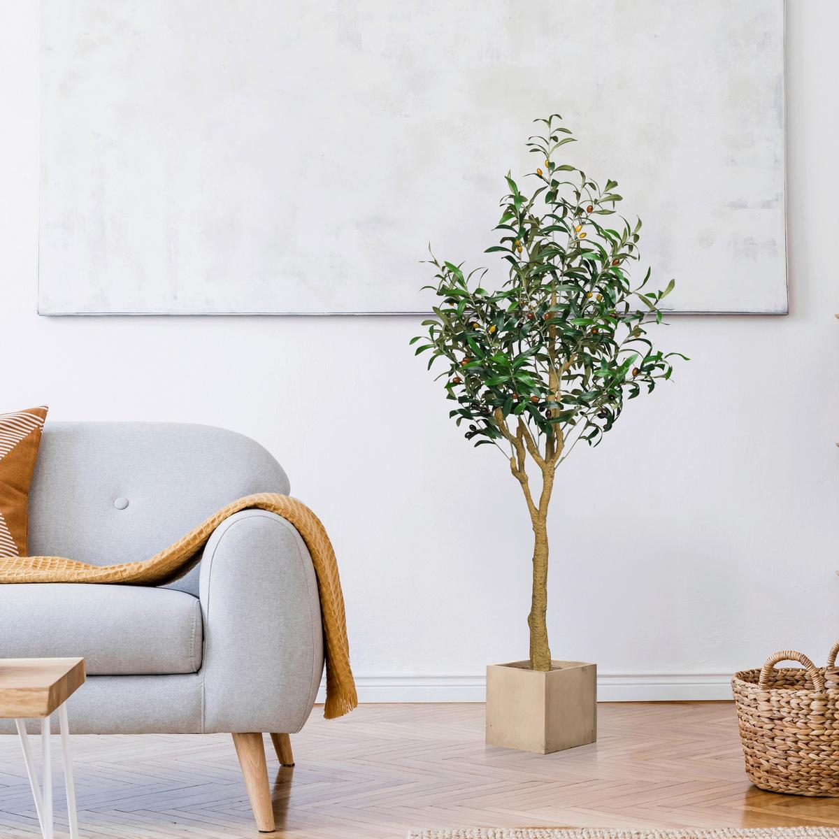 Kunstpflanze Grün/Hellbraun B: 60 cm - Hellbraun/Braun, MODERN, Kunststoff (60/150/60cm) - MID.YOU